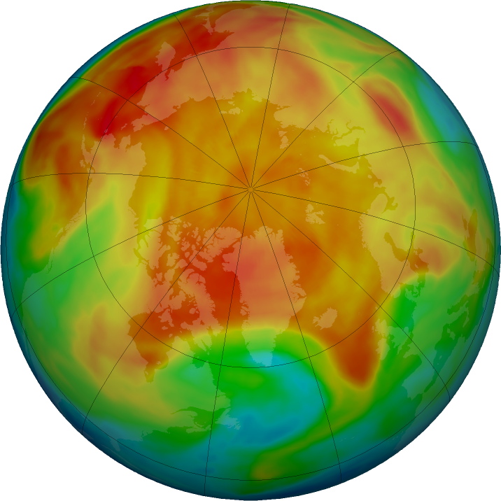 Arctic ozone map for 16 March 2019